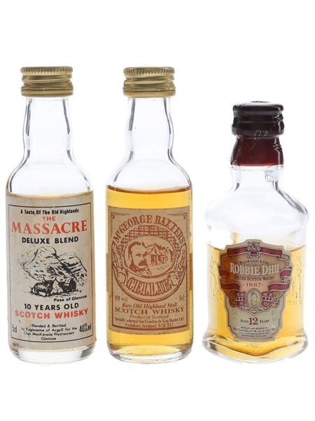 Massacre, Mr George Baxter's Cellar & Robbie Dhu  3 x 5cl / 40%