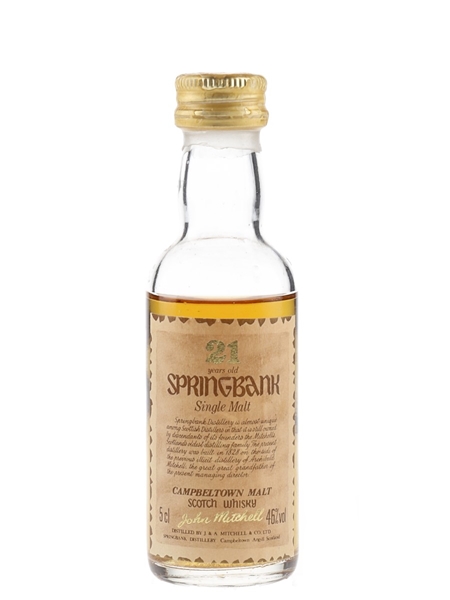 Springbank 21 Year Old The Campbeltown Malt Bottled 1990s 5cl / 46%