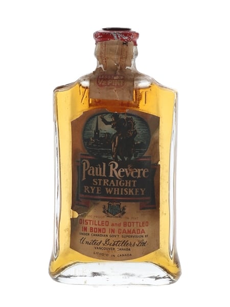 Paul Revere Straight Rye Whiskey Bottled In Bond Bottled 1930s 4.7cl / 50%