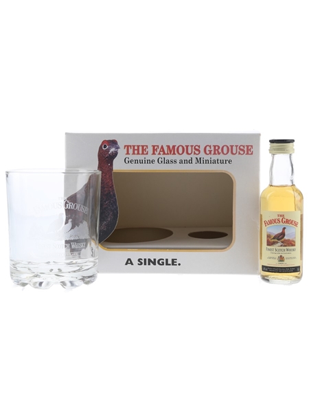 Famous Grouse Genuine Glass & Miniature Set  5cl / 40%