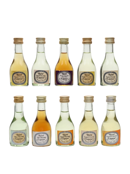 Assorted Royal Liqueurs Bottled 1970s-1980s 10 x 2.8cl / 30%
