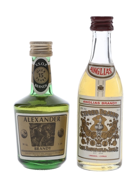 Haggipavlu Anglias & Alexander Brandy  2 x 5cl