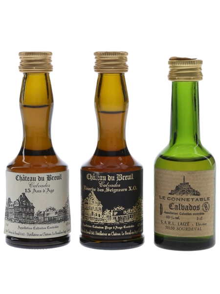 Le Connetable Calvados & Chateau De Breuil 15 Year Old & XO  3 x 3cl