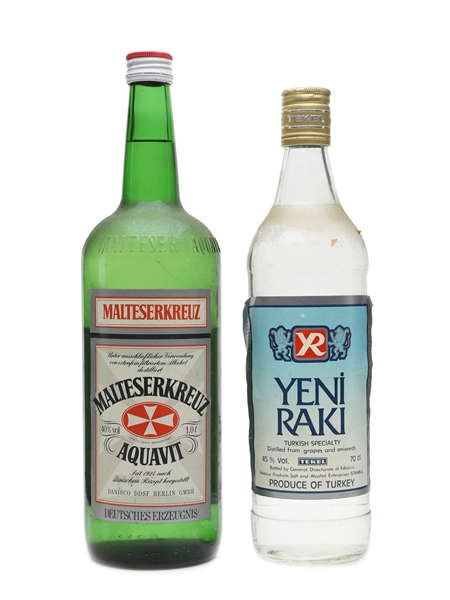 Yeni Raki & Malteserkreuz Aquavit  70cl and 100cl