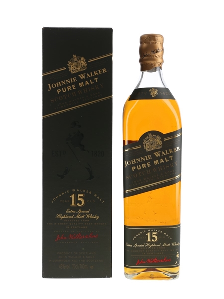 Johnnie Walker 15 Year Old Pure Malt Green Label Bottled 1990s 70cl / 43%