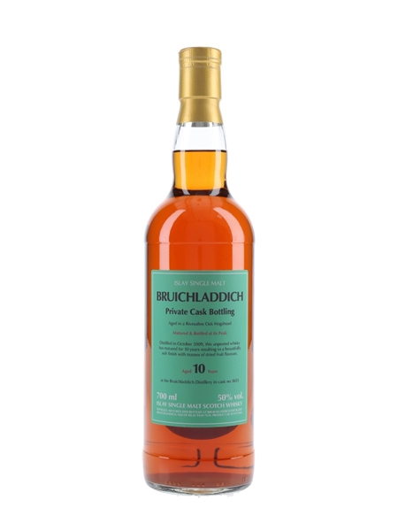 Bruichladdich 2009 10 Year Old Rivesaltes Cask 3653 Private Cask Bottling 70cl / 50%