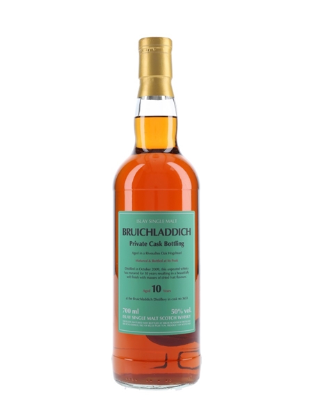 Bruichladdich 2009 10 Year Old Rivesaltes Cask 3653 Private Cask Bottling 70cl / 50%