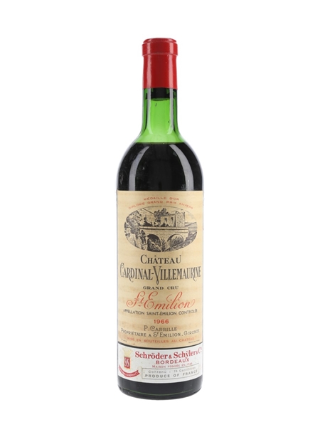 Chateau Cardinal Villemaurine 1966 Saint Emilion Grand Cru 75cl