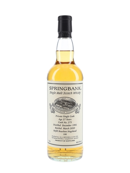 Springbank 1992 27 Year Old Private Single Cask 273 Bottled 2020 70cl / 48.4%