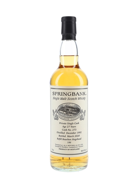 Springbank 1992 27 Year Old Private Single Cask 273 Bottled 2020 70cl / 48.4%