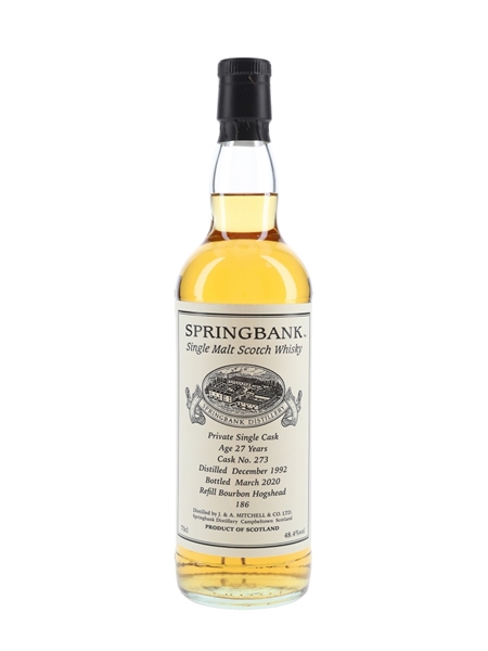 Springbank 1992 27 Year Old Private Single Cask 273 Bottled 2020 70cl / 48.4%