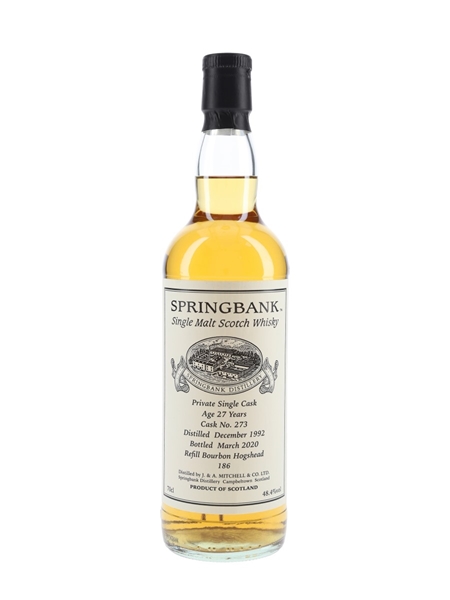 Springbank 1992 27 Year Old Private Single Cask 273 Bottled 2020 70cl / 48.4%