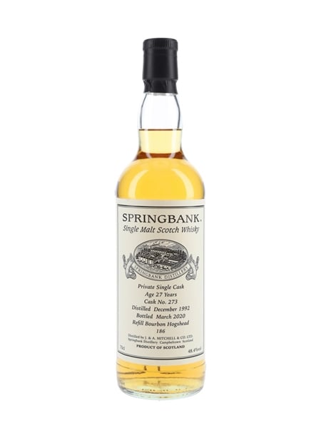 Springbank 1992 27 Year Old Private Single Cask 273 Bottled 2020 70cl / 48.4%