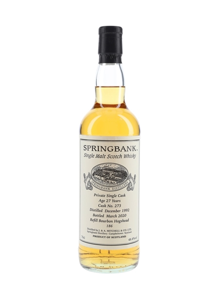 Springbank 1992 27 Year Old Private Single Cask 273 Bottled 2020 70cl / 48.4%