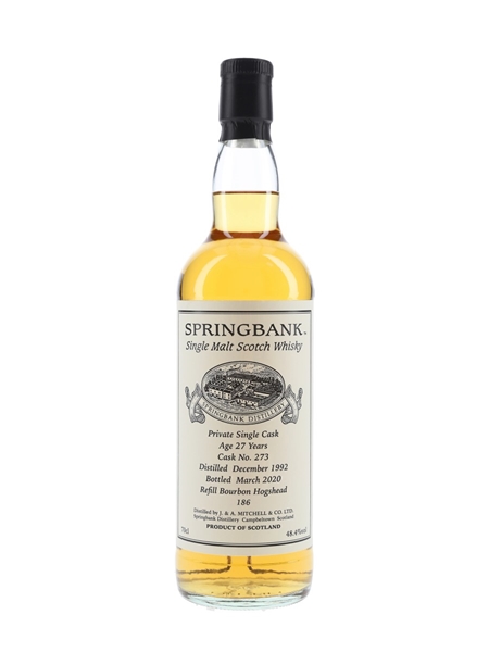Springbank 1992 27 Year Old Private Single Cask 273 Bottled 2020 70cl / 48.4%