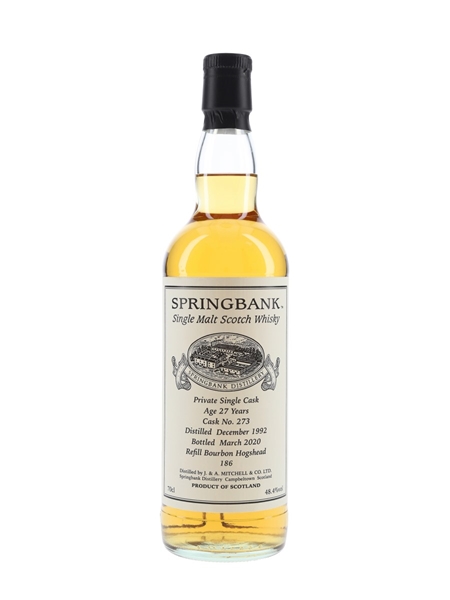 Springbank 1992 27 Year Old Private Single Cask 273 Bottled 2020 70cl / 48.4%