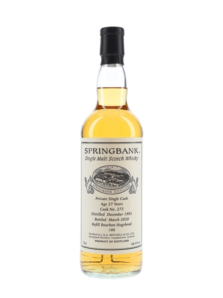 Springbank 1992 27 Year Old Private Single Cask 273 Bottled 2020 70cl / 48.4%