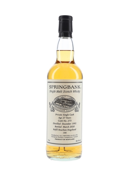 Springbank 1992 27 Year Old Private Single Cask 273 Bottled 2020 70cl / 48.4%