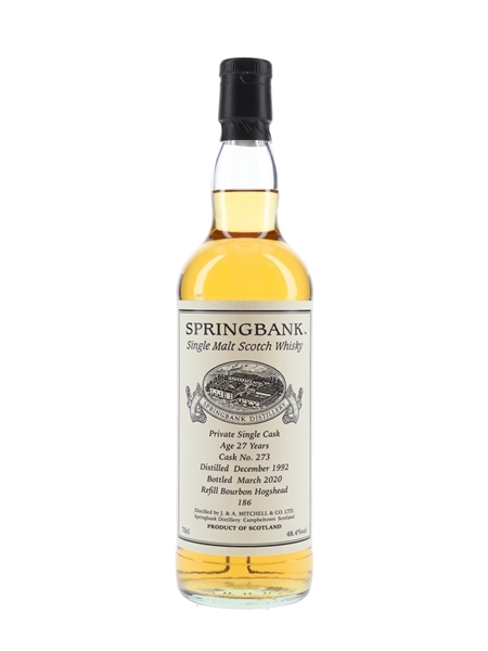 Springbank 1992 27 Year Old Private Single Cask 273 Bottled 2020 70cl / 48.4%