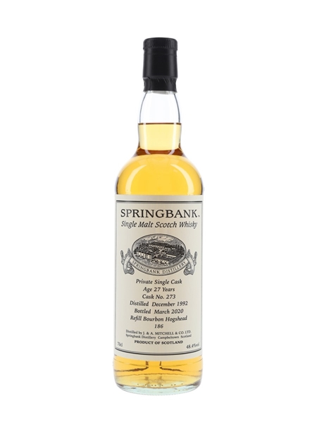 Springbank 1992 27 Year Old Private Single Cask 273 Bottled 2020 70cl / 48.4%