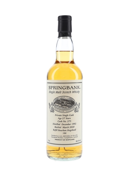 Springbank 1992 27 Year Old Private Single Cask 273 Bottled 2020 70cl / 48.4%