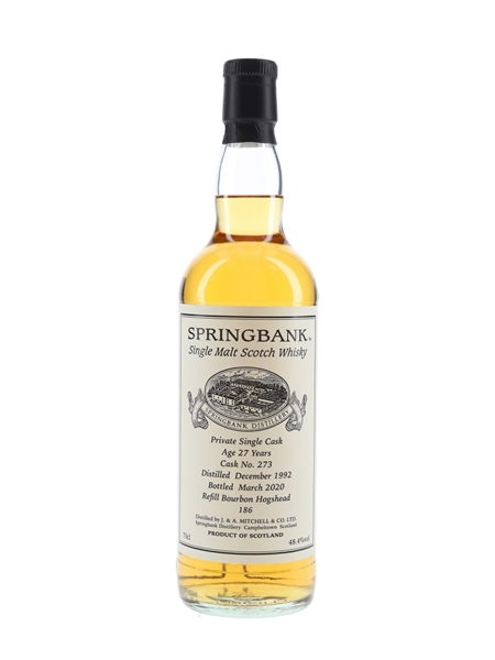 Springbank 1992 27 Year Old Private Single Cask 273 Bottled 2020 70cl / 48.4%