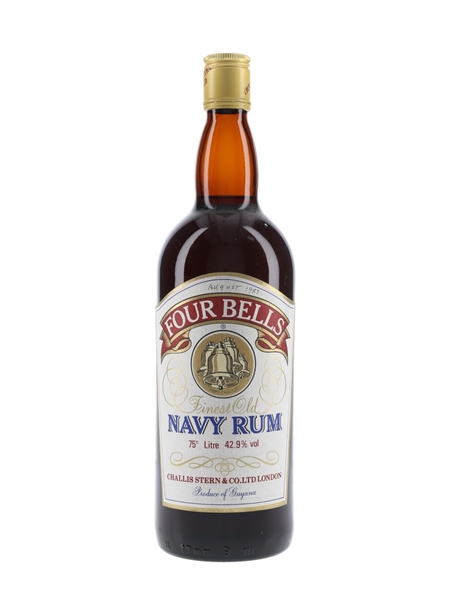 Four Bells Navy Rum Bottled 1980s - Challis Stern & Co. 100cl / 42.9%