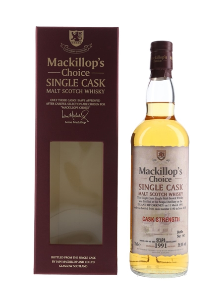 Scapa 1991 Mackillop's Choice Bottled 2010 70cl / 56.9%