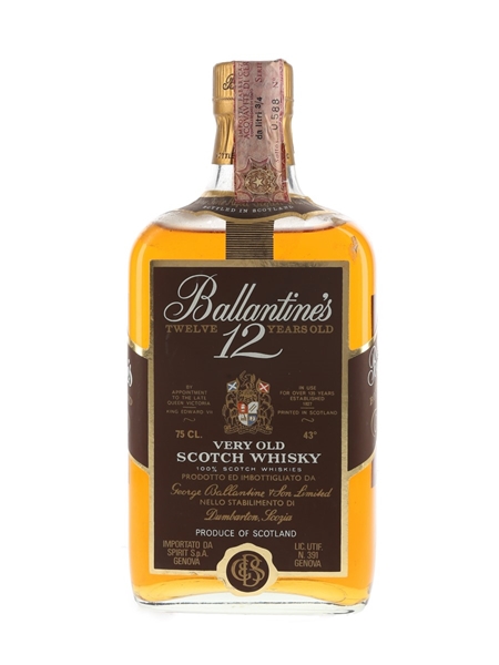 Ballantine's 12 Year Old Bottled 1970s - Spirit 75cl / 43%