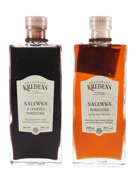 Krakowski Kredens Nalewka Orzechowa & Korzenna Black Currant Tincture & Bitter Spicy Tincture 2 x 20cl