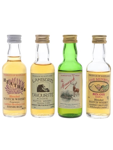 Lambert Brothers Blended Whisky Heather, Lamberts Favourite, Monarch & Munro's Ben Oss 4 x 5cl