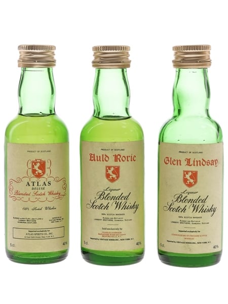 Lambert Brothers Blended Whisky Glen Lindsay, Auld Rorie & Atlas - US Imports 3 x 5cl / 40%