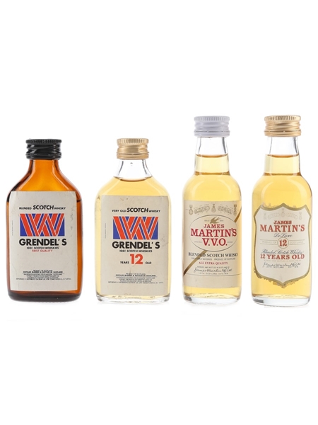 Grendel's & James Martin's Bottled 1980s 4 x 3.7cl-5cl