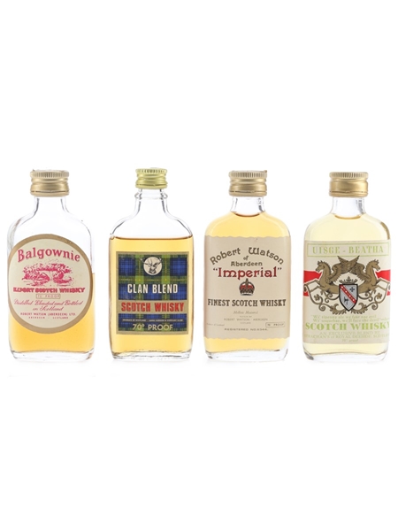 Assorted Blended Whisky Bottled 1970s 4 x 5cl / 40%