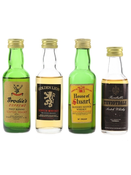Brodie's, Golden Lion, House Of Stuart & Teviotdale Bottled 1970s 4 x 5cl