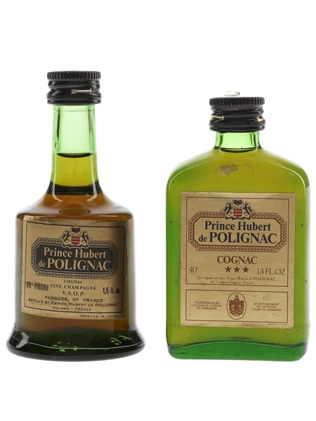 Prince Hubert De Polignac 3 Star Bottled 1970s 3.9cl & 4.2cl / 40%