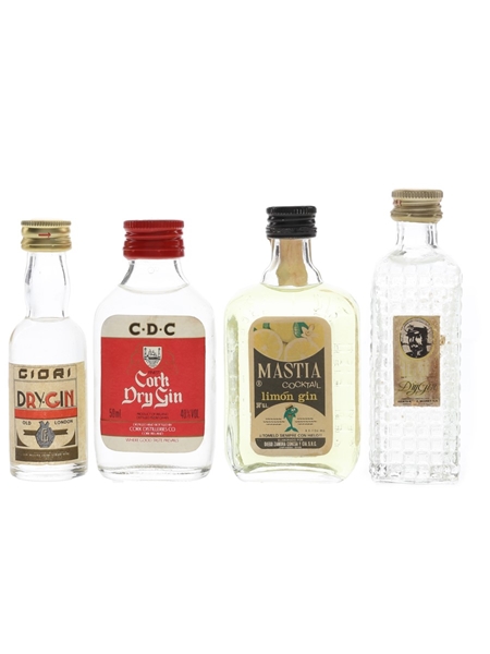 Assorted Gin Bottled 1980s 4 x 5cl