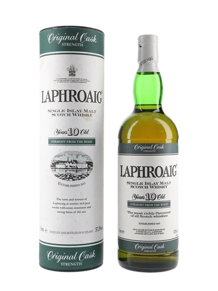 Laphroaig 10 Year Old Straight From The Wood Bottled 1990s 100cl / 57.3%