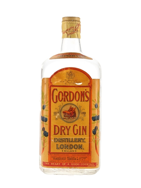 Gordon's Dry Gin Spring Cap Bottled 1950s 75cl / 47%