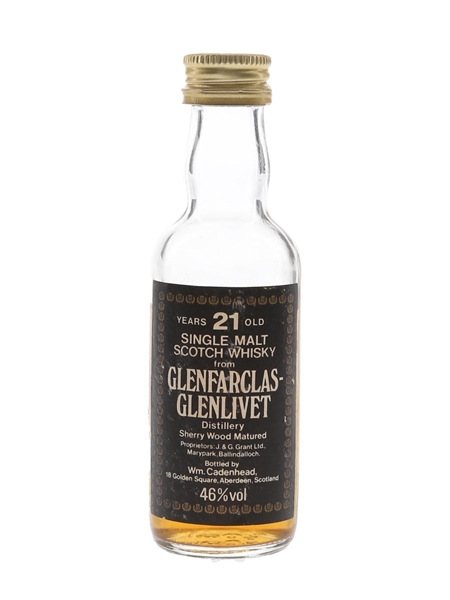 Glenfarclas Glenlivet 21 Year Old Bottled 1980s - Cadenhead's 5cl / 46%