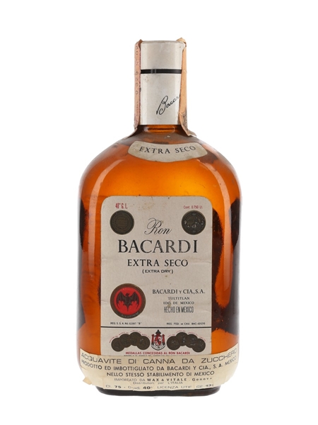 Bacardi Extra Seco Bottled 1970s - Mexico 75cl / 40%