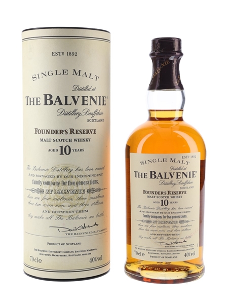 Balvenie 10 Year Old Founder's Reserve Bottled 1990s-2000s 70cl / 40%