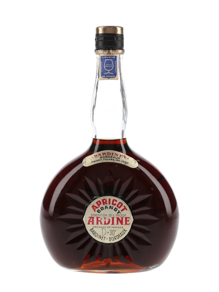 Bardinet Ardine Apricot Brandy Bottled 1950s 70cl / 30%