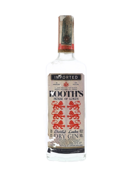 Booth's House Of Lords Dry Gin Bottled 1990s-2000s - Wax & Vitale 70cl / 40%