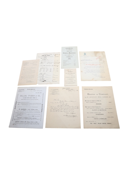 Assorted Wholesale Prices Lists, Dated 1893 Evans & Marshall, Blankenheym & Nolet, Rouyer Guillet & Cie., Willing Stumer & Co., Barton & Company, J Dupont & Co., W H M Montague, Franz A Jalics & Co. 