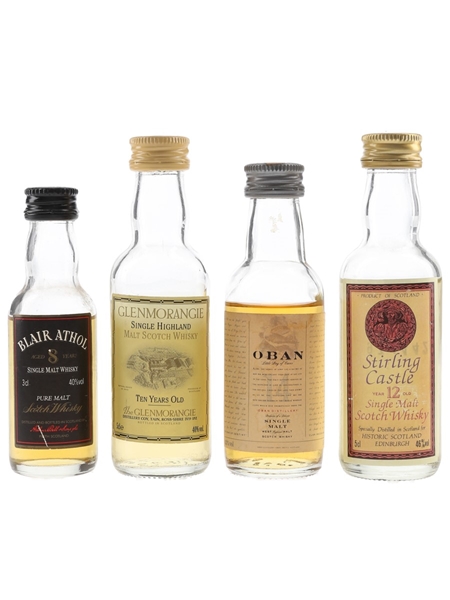 Blair Athol, Glenmorangie, Oban & Stirling Castle  4 x 3cl-5cl