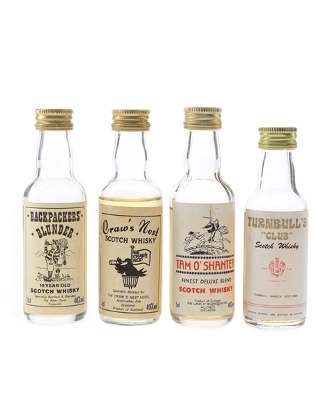 Backpackers' Blunder, Craw's Nest, Tam O'Shanter & Turnbull's Club Bottled 1990s 4 x 5cl
