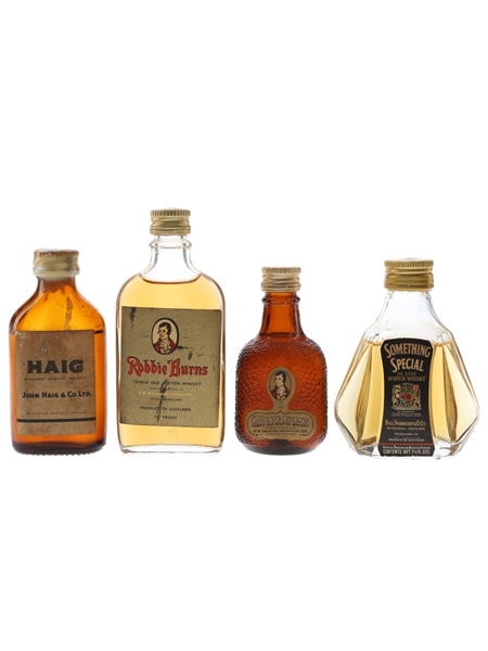 Haig Gold Label, Robbie Burns & Something Special Bottled 1970s 4 x 5cl / 40%