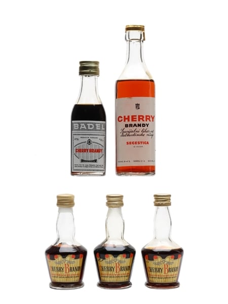 Assorted Cherry Brandy Badel, Segestica, Unicum Likorgyar 5 x 3cl-10cl