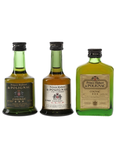 Prince Hubert De Polignac 3 Star & VSOP Bottled 1970s 3 x 3cl-4cl / 40%